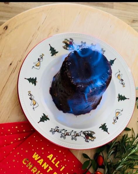 Traditional Christmas Pudding with Rum and Stout Beer